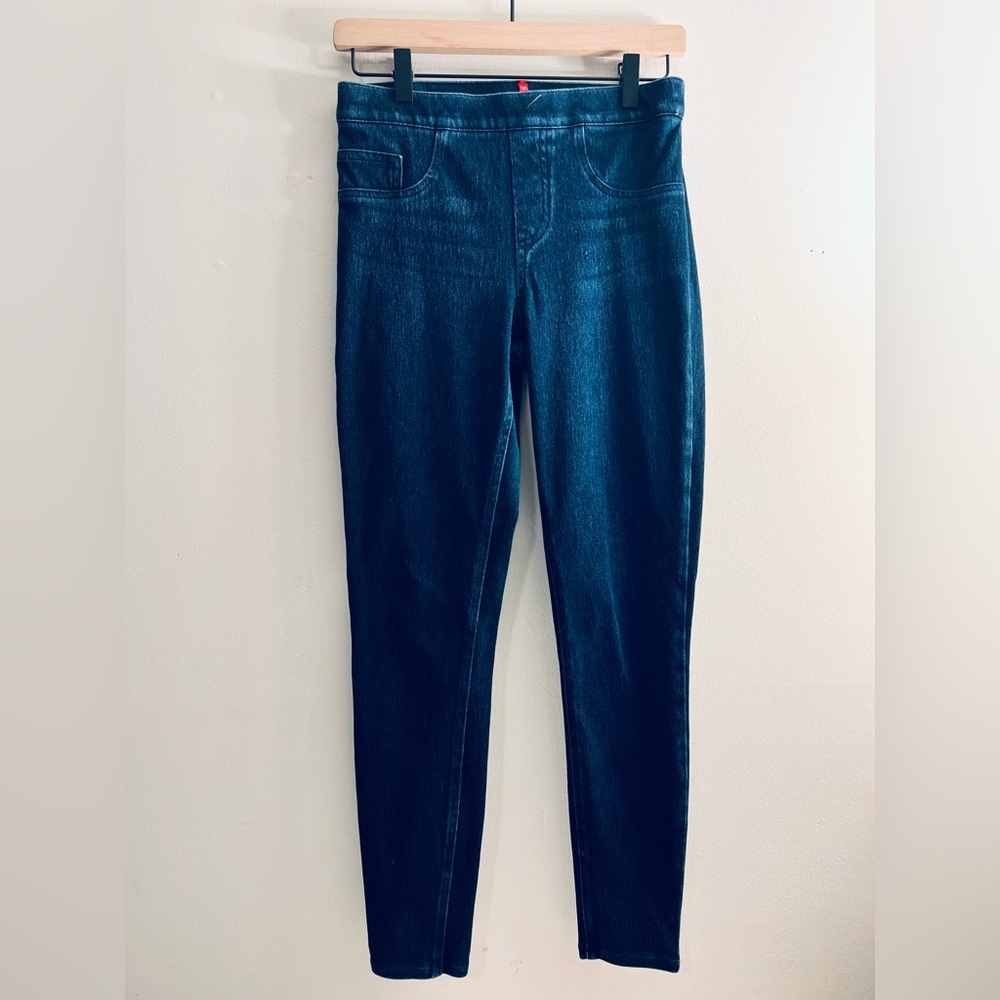 Spanx Women Jean-ish Ankle Leggings Blue Cotton Stretch Skinny S